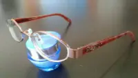 在飛比找Yahoo!奇摩拍賣優惠-日本原裝進口 NIKKEN 日本品牌眼鏡 賣鏡框 金屬雕花 