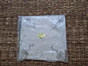 Vintage New In Packaging Cream Brown Embroidered Cotton Lace Tablecloth Square