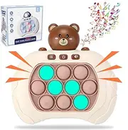 ROUSKY Quick Push Bubble Game for Kids & Adults,Mini-Handheld Fast Speed Push Game,Relieving Stress Pop Fidget Game Toys for Boys, Girls, Teens (Bear)