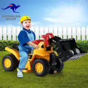 Kids Bulldozer 6V Electric Ride on Digger Car W/Toy Stones & Safety Helmet