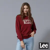 在飛比找蝦皮商城優惠-Lee 銀方框LOGO長袖T恤 大學T 女 暗紅 Moder