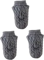 Ipetboom 3pcs Turtleneck Sweaters High Collar Sweater Kitten Clothes Winter Clothing Cute Dog Sweater Turtle Neck Sweater Pet Hooded Coat Small Dog Sweater Pet Party Clothes Cardigan Casual