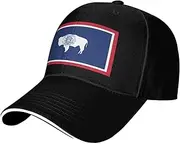 SSIULUS Wyoming State Flag Casquette Cap Hats,Trucker,Baseball Cap with Snapback,Perfect for Summer,Golf