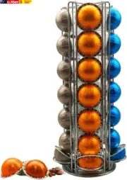 Coffee Pod Holder for Nespresso Vertuo, Holds 35 Pods, Silver