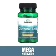 Swanson Glutamic Acid Capsules x60 Glutamate Brain Boost Workout Performance