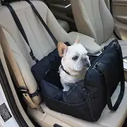 Dog Car Seat for Large Medium Small Dogs, Dog Booster Safety Seat for Vehicle, Portable Pet Carrier Bag Dog Travel Carseat with Safety Belt, Pet Air Cushion Bed for Puppy Cat <15KG(Black)