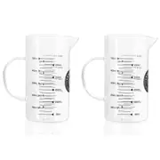 2x Lemon & Lime 500ml/15cm Glass Measuring Jug Baking/Cooking Cup w/Handle Clear