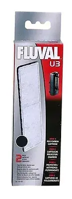 Fluval U3 Fish Turtle Tank Filter Poly / Carbon Cartridge - 2 pk - A491