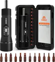 13Pcs Preset Torque Screwdriver with S2 Bits, 1/4” Drive Torque Wrench