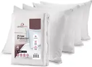 Bed Pillow Protectors Zippered Encasement Cotton Breathable Pillowcase 4/6/8 Set