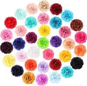 WILLBOND 36 Pieces Dog Collar Bows Flower Dog Collar Accessory Pet Bow Tie Flower Collars Multicolored Pet Charms Flowers for Cat Puppy Collar Grooming Accessories, 36 Colors