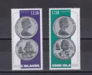 Cook Island 1974 389-90 Secondo viaggio scoperta capitano Cook mnh