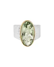 Tiramisu Silver 6.90 ct. tw. Green Amethyst Ring