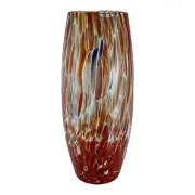 Large Murano Glass Vase Red Millefiori 25cm