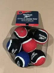 NEW Reebok 6 Pack Dog Toy Fetch Balls With Squeakers