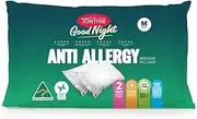 Tontine Good Night Allergy Sensitive Pillow – Medium Height, Medium Softness – Ultrafibre Fill, Bioguard Protection, Cotton Cover – Machine Washable – Australian Made – 2 Pack