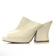 Bottega Veneta Nappa Stack Mule Sandals Sea Salt off white chunky block heel
