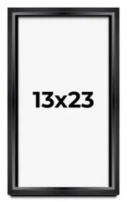 13x23 Shadow Box Frame Black | 1.25 inches Deep Real Wood Contemporary Shadowbox