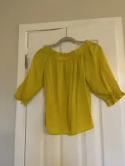 Ann Taylor Peasant Style XS 0ff shoulder ladies blouse new with tag