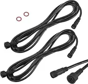 uxcell 2-Pack Waterproof Extension Cable, 4 Pin 9.84 Ft/3m Extension Cord Wire with 20AWG IP67 Male and Female Connectors for Outdoor Spotlights/LED Deck Lights [Black]
