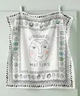 Anthropologie Wall Hanging Tea Towel Bandana Kindness Organic Floursack Sun NEW