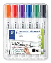 Staedtler® Lumocolor® whiteboard marker chisel point assorted colours wallet of