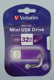 Verbatim 32GB Store 'n' Go Mini USB 2.0 Flash Drive, Violet 49833