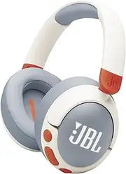 JBL Junior 470NC, JBL Safe Sound <85dB, Parental Control with Customizable Volume & Playtime, Easy Monitoring, Active Noise Cancelling, Built-in mic, White