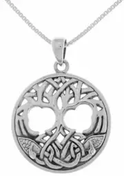Jewelry Trends Sterling Silver Celtic Winter Tree of Life Pendant on Box Chain N
