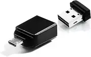 Verbatim Store and Go Nano USB Drive with Micro USB Adapter Black Black 32 GB