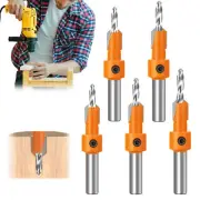 5pcs 8mm/10mm Hex Shank Countersink Drill Bit Woodworking Tool Power Screw Holes