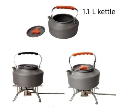 Camping Outdoor Hard Aluminium Oxide 1.1L Kettle Portable Boil Teapot Coffee Pot