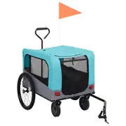 Andala Pets 2-in-1 Pet Bike Trailer and Jogging Stroller Blue and Grey
