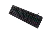 TODO Mechanical Gaming Keyboard Rgb Led Linear Blue Switch 104 Key Usb Windows - Black