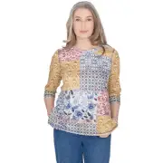 Alfred Dunner Scottsdale Batik Patchwork Shirt 64450VG