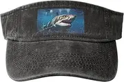 [RLDOBOFE] Sun Visor Hat Adjustable Empty Top Baseball Cap Great white shark Sun Hats for Women Men Sports Hats Summer Beach Cap