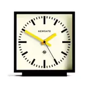 NEW Newgate Amp Mantel Clock, Black With Yellow Hands, 20cm