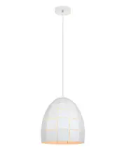 ARMIS: Retro Tiled Ellipse Shape Pendant Lights Matte White
