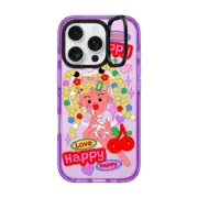 iPhone 16 Pro Impact Ring Stand Case MagSafe Compatible Happy Girl