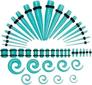 [Zhichengbosi] CoiTek Spiral and Straight Taper Stretching Guages Kit with Acrylic Plug Kit 54 Pieces, Acrylic