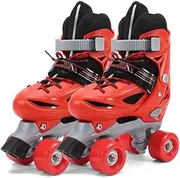 Breathable Skating Shoes Beginner Roller Skating Shoes Stable ren Skates Adjustable Szie Roller Skates Red M