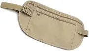 [LHatrance] Secure Travel Money Belt, Anti-Theft Passport Holder Travel Wallet for Men Women, adjustable Elastic Concealed Money Belt for Women Men Running Dog Walking（Khaki）, Khaki, Hidden Under Clothes Belt,