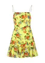 Alice + Olivia Ginny Floral-print Cotton-blend Mini Dress - Yellow - 12 12