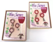 Howards Jewelry Wine Charmers Set of 8 NIB Globe Eiffel Tower Corkscrew Grapes