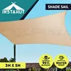 Instahut Waterproof Shade Sail Cloth Shadecloth Rectangle Sand Sun Canopy 3x5m