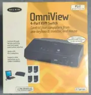 Belkin OmniView E Series (F1DB104P) 4-Ports External KVM switch PS/2 + 4x Cables