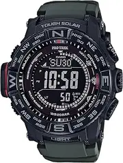 [Casio] PRW3500 Series | Pro Trek | Black/Black | 100M WR | Compass | Alt/Baro-Thermo | Tough Solar Power | Atomic Timekeeping | 1-100 SEC Stopwatch | Countdown Timer | World Time, Green, PRW-3510Y-8CR