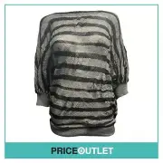 Comme des Garçons Junya Watanabe - Ladies Black and Grey Striped Jumper - Size M