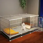 Dog Crate, Portable Pet Crate, Foldable Secure Puppy Cage, with Removable Plastic Tray and Foot Pads, for Small Pet Cat Puppy (Size : 109x49x59cm)