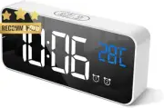 Digital Alarm Clock, with Large Led Temperature Display, Portable Alarm Clock Di